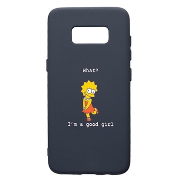 Husa Premium Silicon Compatibila Cu Samsung Galaxy S8, Lisa - I'm a good girl, cu interiorul din material textil, protectie camera, Alaskan Blue, PAB591 Husa Premium Silicon Compatibila Cu Samsung Galaxy S8, Lisa - I'm a good girl, cu interiorul din material textil, protectie camera, Alaskan Blue, PAB591