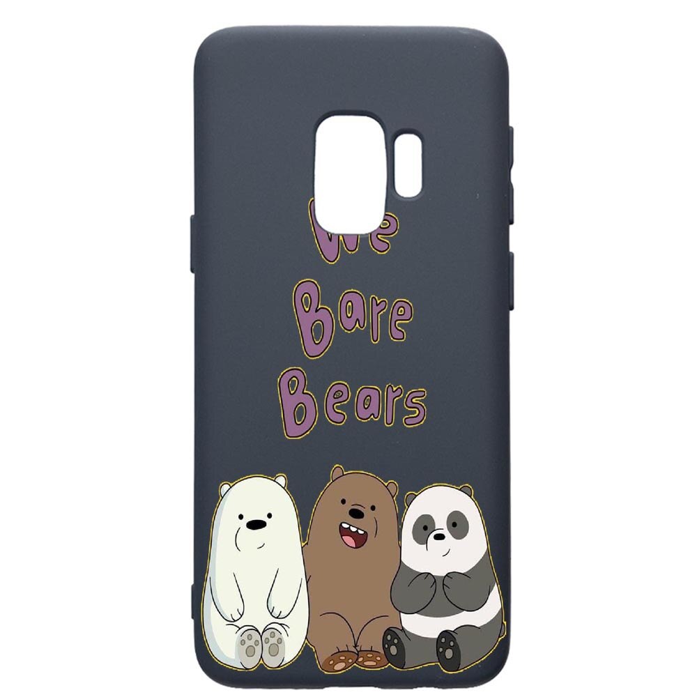 Husa Premium Silicon Compatibila Cu Samsung Galaxy S9, We Bare Bears, cu interiorul din material textil, protectie camera, Alaskan Blue, PAB588