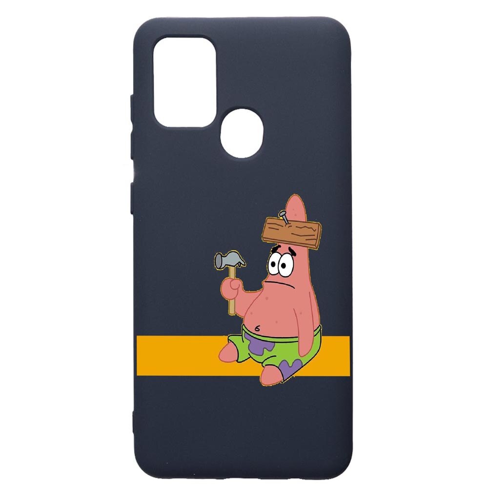 Husa Premium Silicon Compatibila Cu Samsung Galaxy A21S, Spongebob Patrick Star, cu interiorul din material textil, protectie camera, Alaskan Blue, PAB595