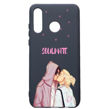 Husa Premium Silicon Compatibila Cu Huawei P30 Lite, Happy Flowers, cu interiorul din material textil, protectie camera, Alaskan Blue, PAB626 Husa Premium Silicon Compatibila Cu Huawei P30 Lite, Happy Flowers, cu interiorul din material textil, protectie camera, Alaskan Blue, PAB626