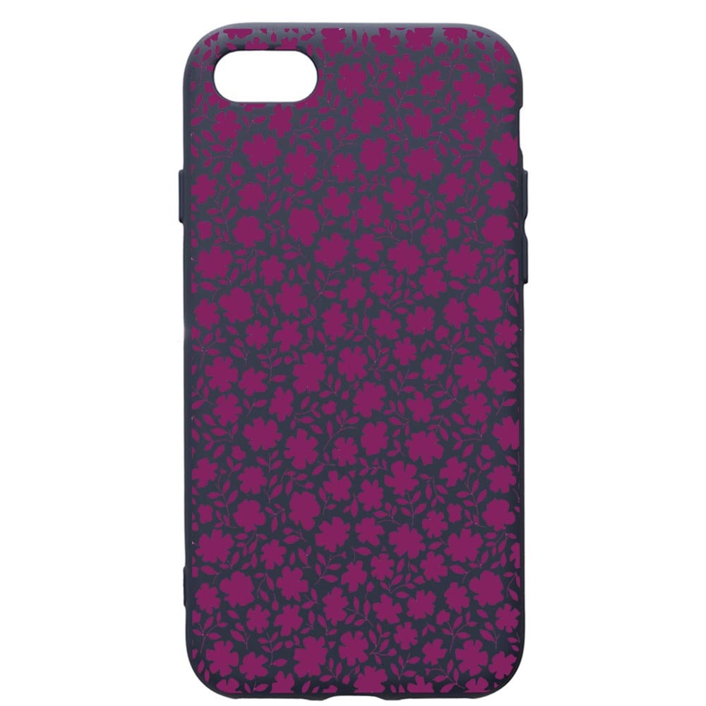 Husa Premium Silicon Compatibila Cu Apple IPhone SE 2 / iPhone 8 / iPhone 7, Flowers Pattern, cu interiorul din material textil, protectie camera, Alaskan Blue, PAB627