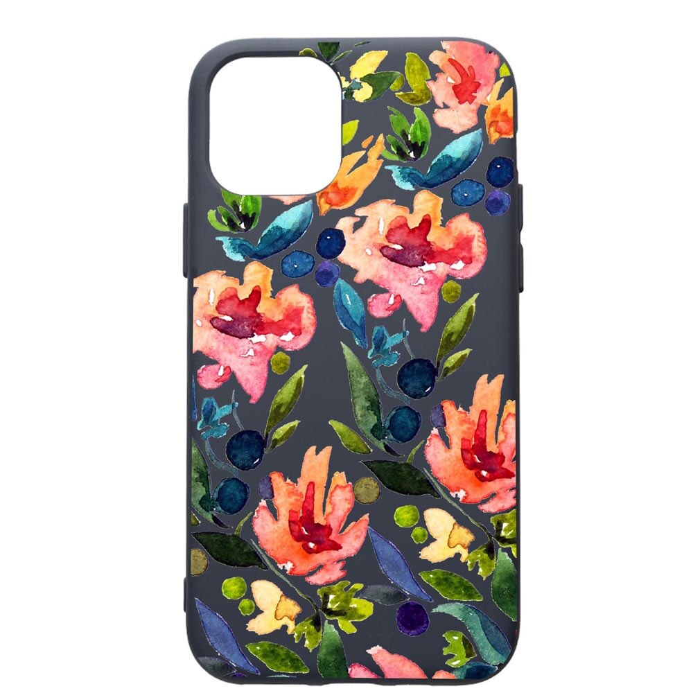 Husa Premium Silicon Compatibila Cu Apple IPhone 11, Spring Flowers, cu interiorul din material textil, protectie camera, Alaskan Blue, PAB628