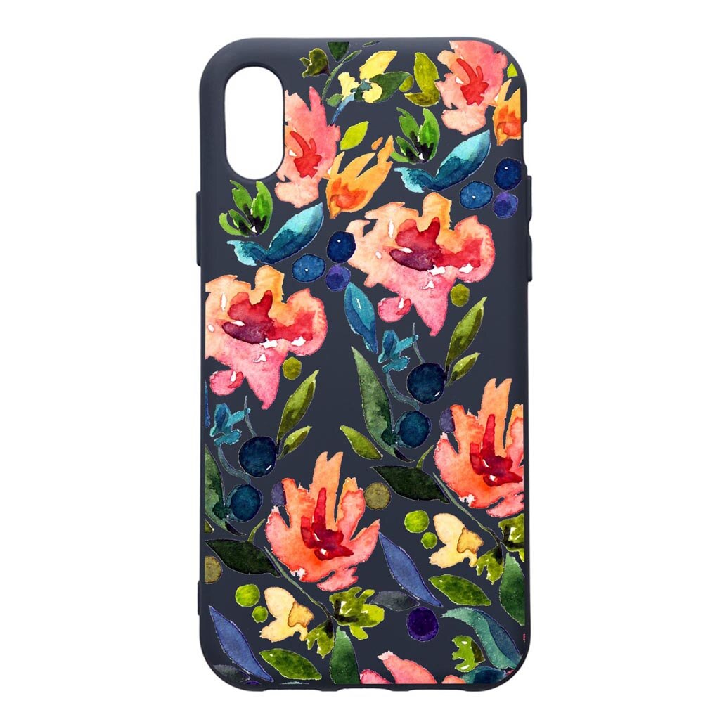 Husa Premium Silicon Compatibila Cu Samsung Galaxy A01, Spring Flowers, cu interiorul din material textil, protectie camera, Alaskan Blue, PAB628