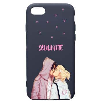 Husa Premium Silicon Compatibila Cu Apple IPhone SE 2 / iPhone 8 / iPhone 7, Happy Flowers, cu interiorul din material textil, protectie camera, Alaskan Blue, PAB626 Husa Premium Silicon Compatibila Cu Apple IPhone SE 2 / iPhone 8 / iPhone 7, Happy Flowers, cu interiorul din material textil, protectie camera, Alaskan Blue, PAB626