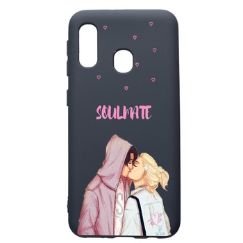 Husa Premium Silicon Compatibila Cu Samsung Galaxy A20E, Happy Flowers, cu interiorul din material textil, protectie camera, Alaskan Blue, PAB626 Husa Premium Silicon Compatibila Cu Samsung Galaxy A20E, Happy Flowers, cu interiorul din material textil, protectie camera, Alaskan Blue, PAB626