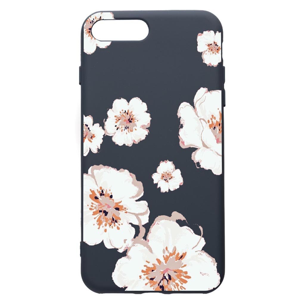 Husa Premium Silicon Compatibila Cu Apple iPhone 8 Plus / iPhone 7 Plus, Flowers - Pastel colors, cu interiorul din material textil, protectie camera, Alaskan Blue, PAB499