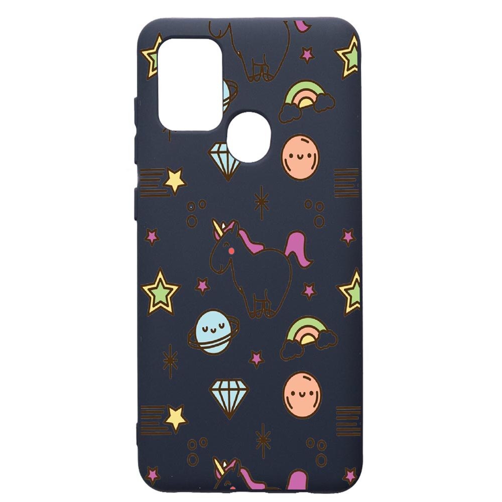 Husa Premium Silicon Compatibila Cu Samsung Galaxy A21S, Unicorn - Universe, cu interiorul din material textil, protectie camera, Alaskan Blue, PAB526