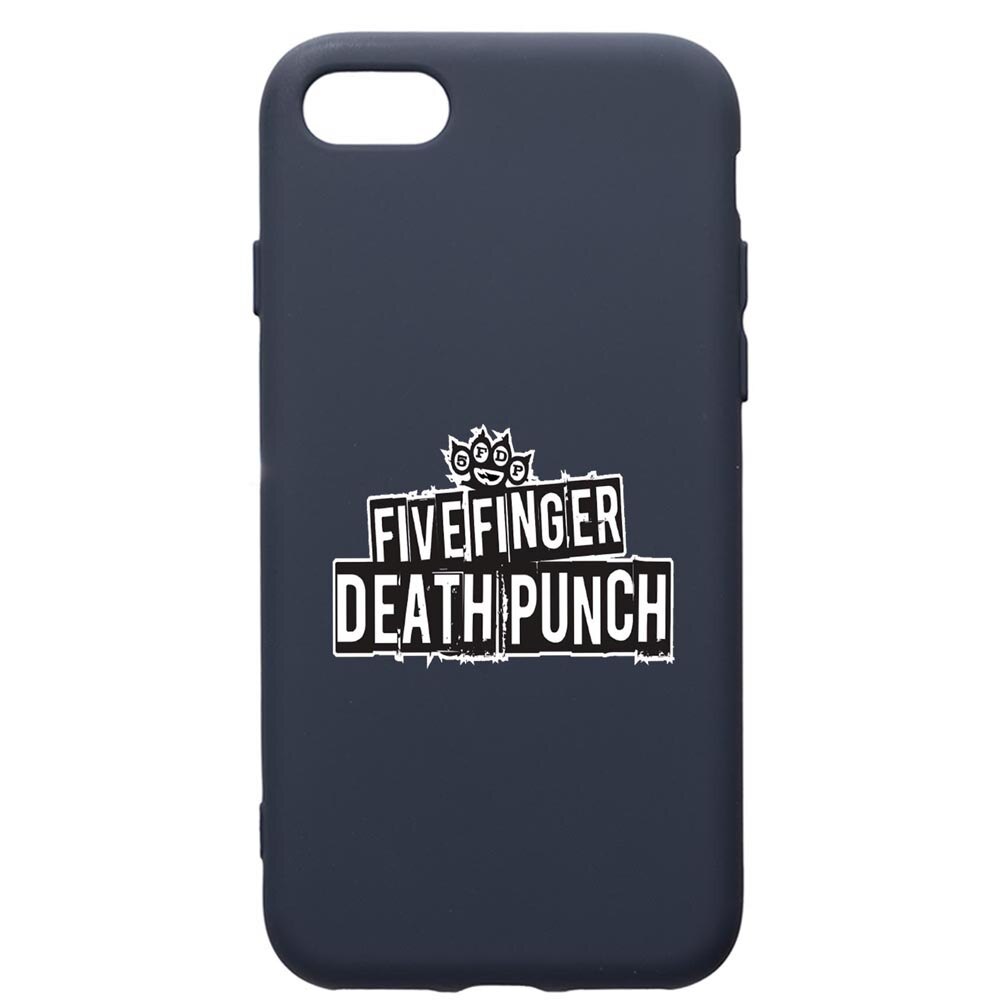 Husa Premium Silicon Compatibila Cu Apple IPhone SE 2 / iPhone 8 / iPhone 7, Five Finger Death Punch, cu interiorul din material textil, protectie camera, Alaskan Blue, PAB536