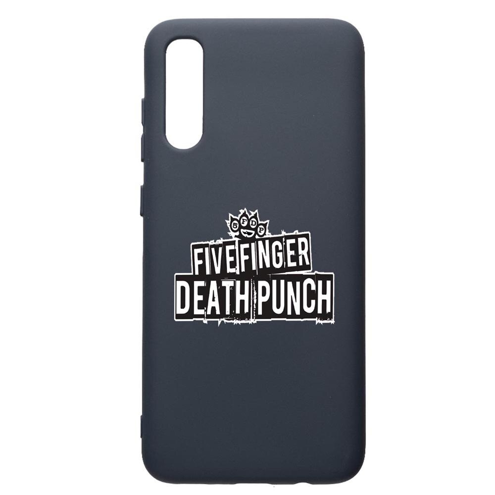 Husa Premium Silicon Compatibila Cu Samsung Galaxy A70, Five Finger Death Punch, cu interiorul din material textil, protectie camera, Alaskan Blue, PAB536