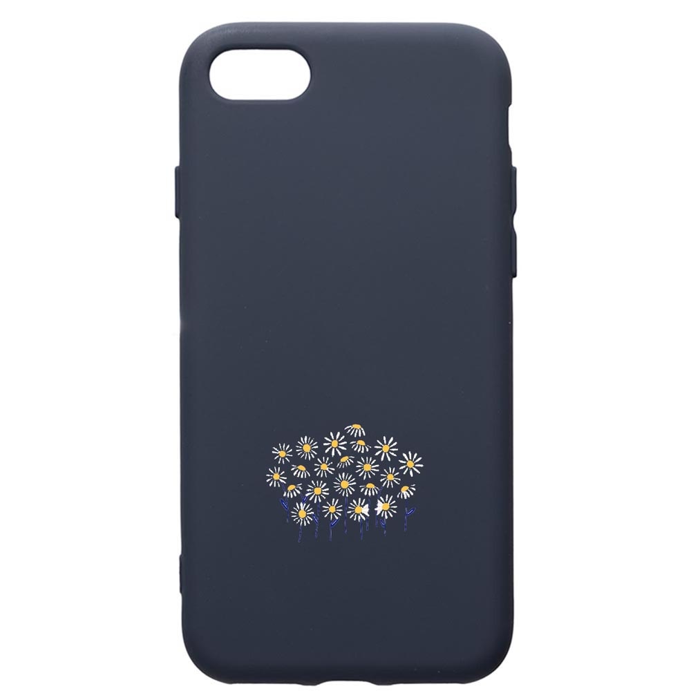 Husa Premium Silicon Compatibila Cu Apple IPhone SE 2 / iPhone 8 / iPhone 7, Little Flowers, cu interiorul din material textil, protectie camera, Alaskan Blue, PAB642