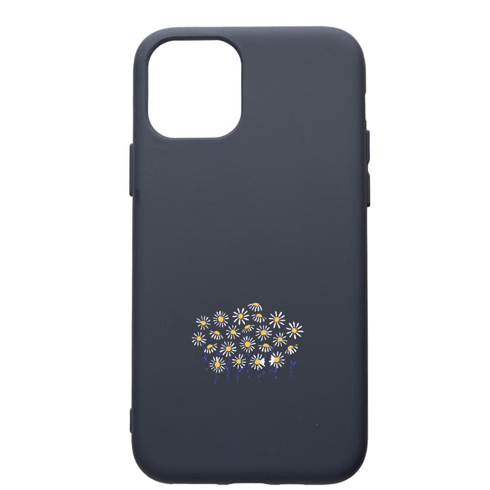 Husa Premium Silicon Compatibila Cu Apple IPhone 11 Pro, Little Flowers, cu interiorul din material textil, protectie camera, Alaskan Blue, PAB642