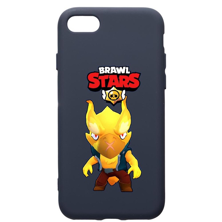 Husa Premium Silicon Compatibila Cu Apple IPhone SE 2 / iPhone 8 / iPhone 7, Brawl Stars Phoenix Crow, cu interiorul din material textil, protectie camera, Alaskan Blue, PAB645