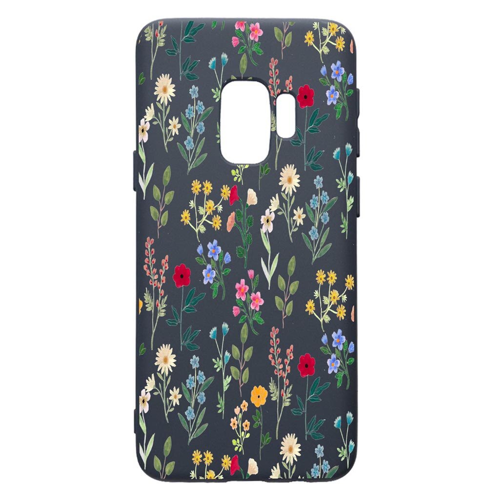 Husa Premium Silicon Compatibila Cu Samsung Galaxy S9, Spring Flowers, cu interiorul din material textil, protectie camera, Alaskan Blue, PAB635