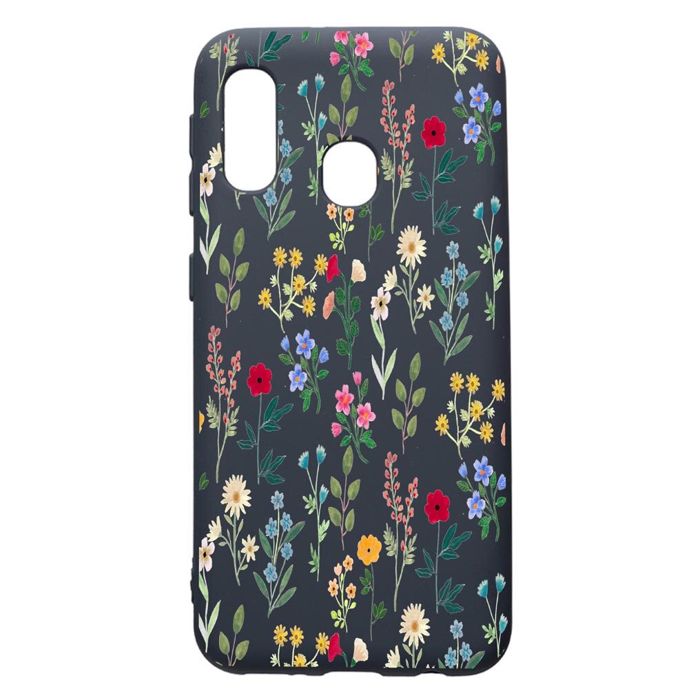 Husa Premium Silicon Compatibila Cu Samsung Galaxy A20E, Spring Flowers, cu interiorul din material textil, protectie camera, Alaskan Blue, PAB635