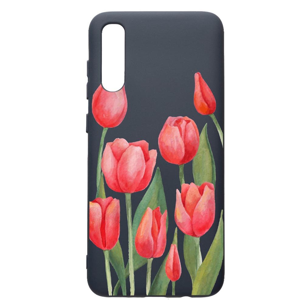 Husa Premium Silicon Compatibila Cu Samsung Galaxy A50, Red Roses, cu interiorul din material textil, protectie camera, Alaskan Blue, PAB633