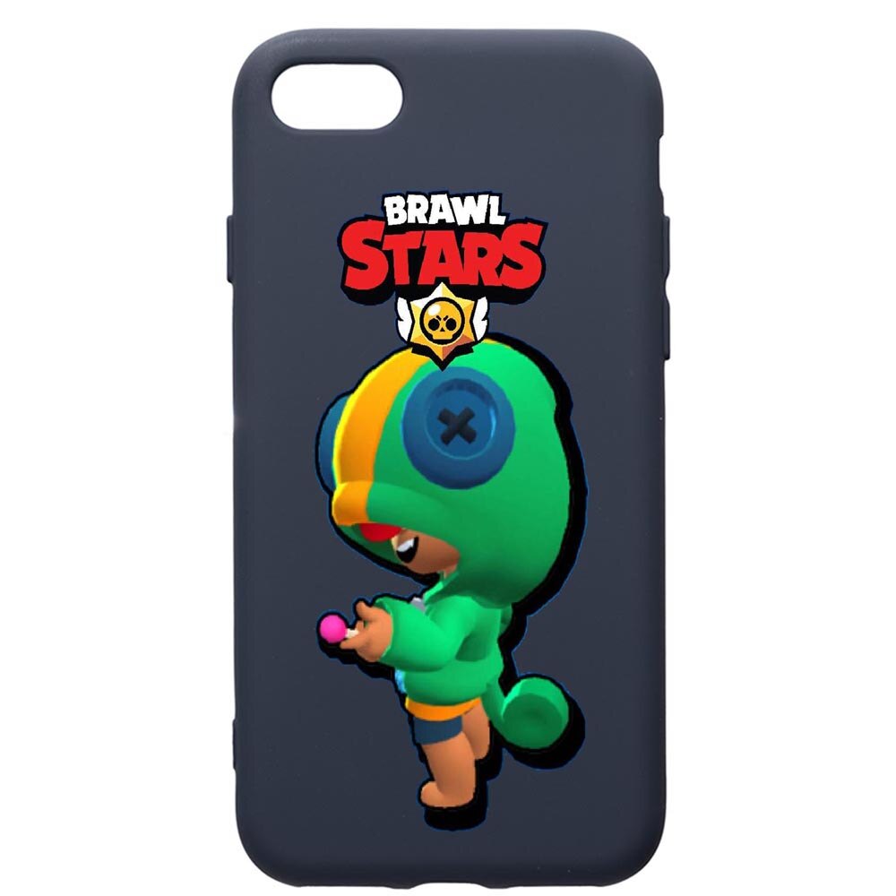 Husa Premium Silicon Compatibila Cu Apple IPhone SE 2 / iPhone 8 / iPhone 7, Brawl Stars Leon, cu interiorul din material textil, protectie camera, Alaskan Blue, PAB648