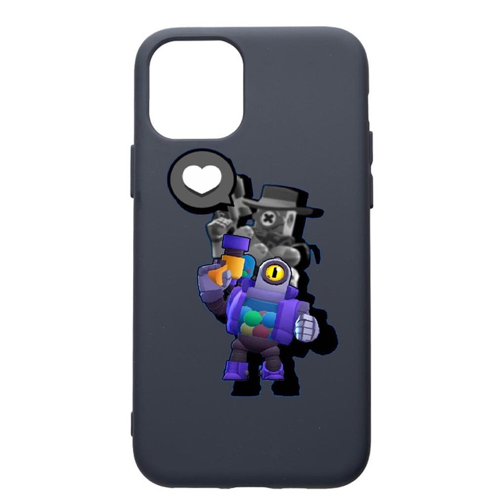 Husa Premium Silicon Compatibila Cu Apple IPhone 12, Brawl Stars Ricochet, cu interiorul din material textil, protectie camera, Alaskan Blue, PAB650