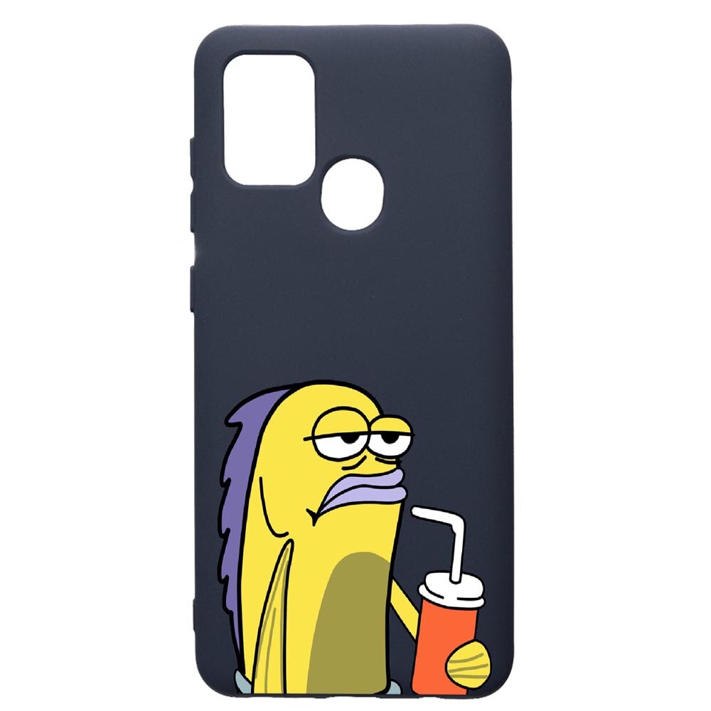 Husa Premium Silicon Compatibila Cu Samsung Galaxy A21S, Meme, cu interiorul din material textil, protectie camera, Alaskan Blue, PAB652