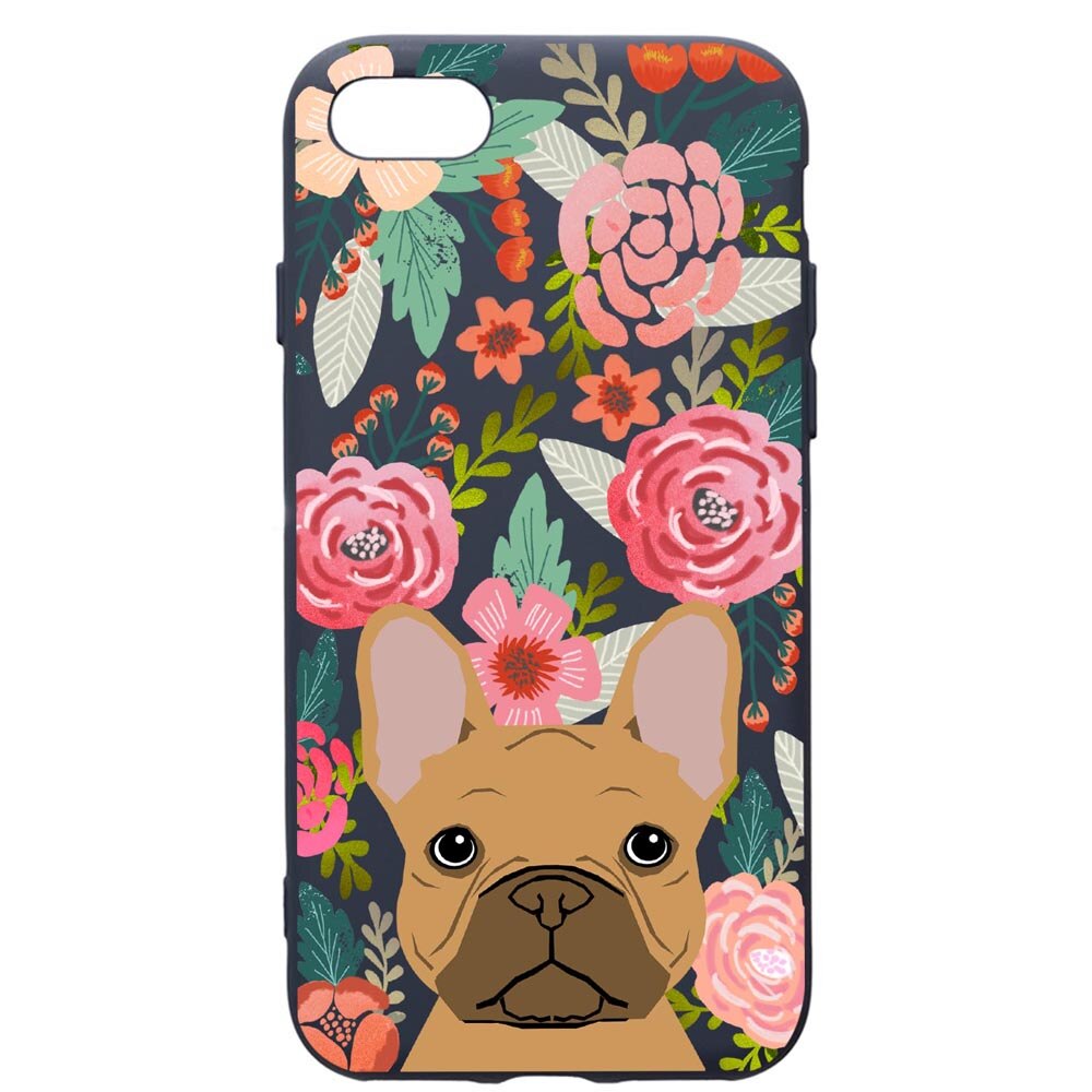 Husa Premium Silicon Compatibila Cu Apple IPhone SE 2 / iPhone 8 / iPhone 7, Dog In Flowers, cu interiorul din material textil, protectie camera, Alaskan Blue, PAB637