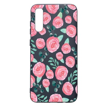 Husa Premium Silicon Compatibila Cu Samsung Galaxy A70, Rose Pattern, cu interiorul din material textil, protectie camera, Alaskan Blue, PAB640 Husa Premium Silicon Compatibila Cu Samsung Galaxy A70, Rose Pattern, cu interiorul din material textil, protectie camera, Alaskan Blue, PAB640