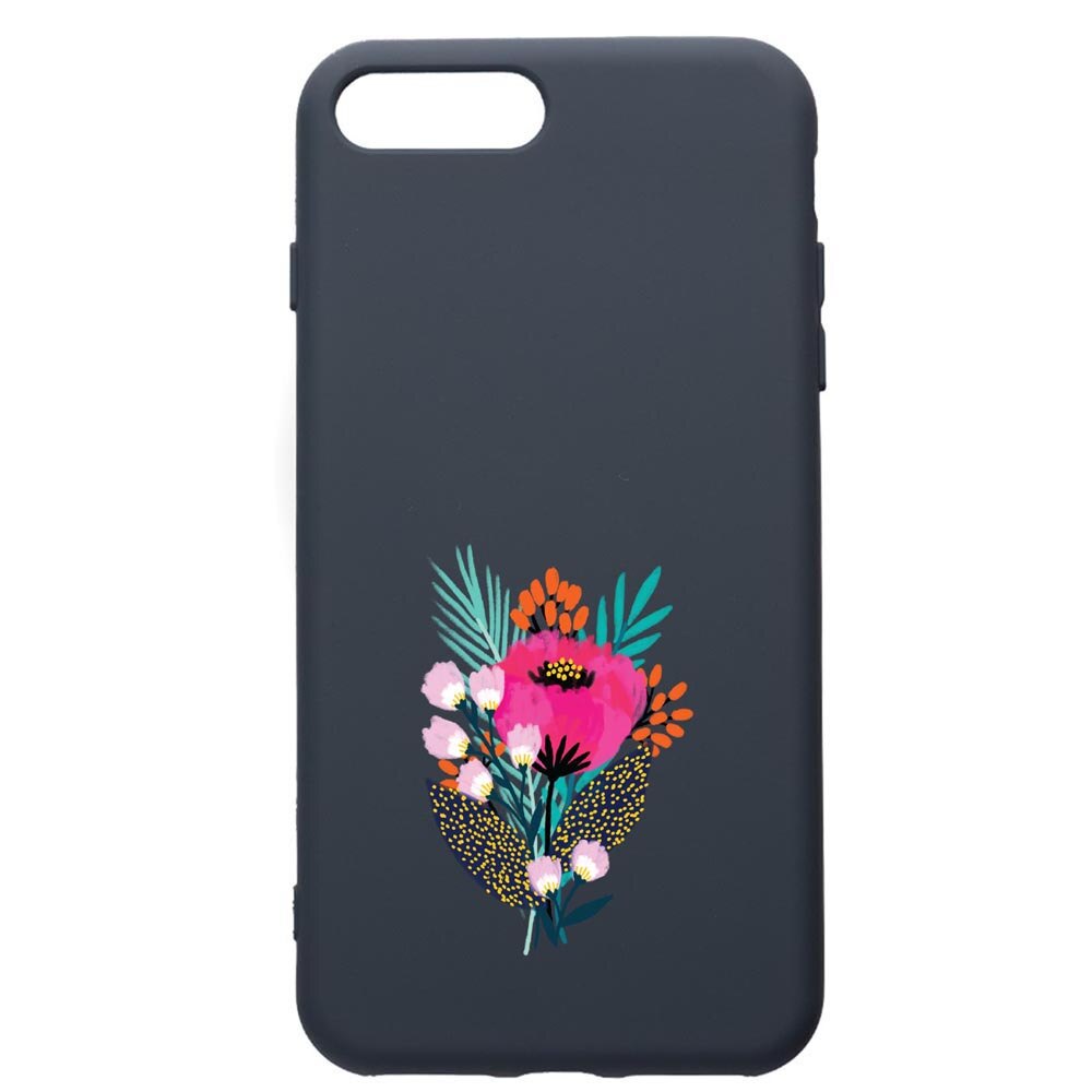 Husa Premium Silicon Compatibila Cu Apple iPhone 8 Plus / iPhone 7 Plus, Flowers, cu interiorul din material textil, protectie camera, Alaskan Blue, PAB641