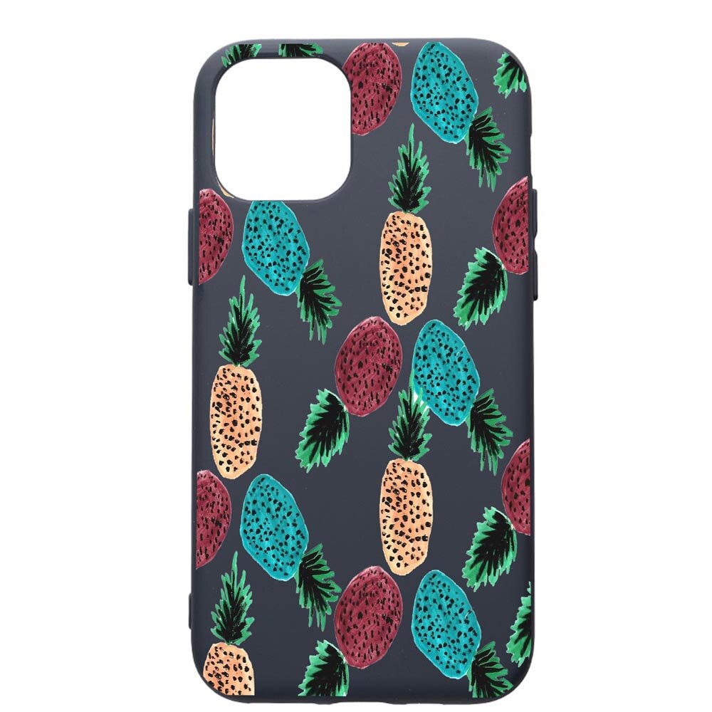 Husa Premium Silicon Compatibila Cu Apple IPhone 12, Ananas, cu interiorul din material textil, protectie camera, Alaskan Blue, PAB669