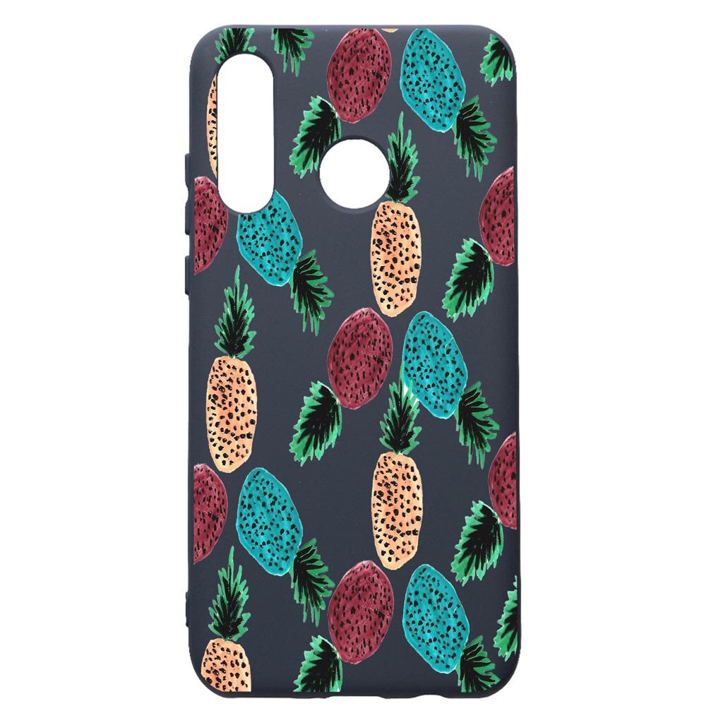Husa Premium Silicon Compatibila Cu Huawei P30 Lite, Ananas, cu interiorul din material textil, protectie camera, Alaskan Blue, PAB669