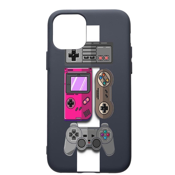 Husa Premium Silicon Compatibila Cu Apple IPhone 12 Pro, Gamer - Xbox - Nintendo, cu interiorul din material textil, protectie camera, Alaskan Blue, PAB670