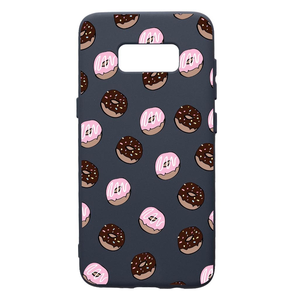 Husa Premium Silicon Compatibila Cu Samsung Galaxy S8, Donuts, cu interiorul din material textil, protectie camera, Alaskan Blue, PAB667
