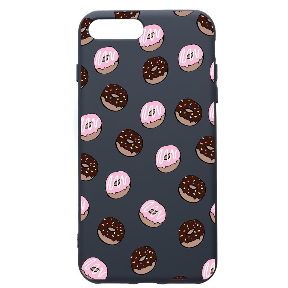 Husa Premium Silicon Compatibila Cu Apple iPhone 8 Plus / iPhone 7 Plus, Donuts, cu interiorul din material textil, protectie camera, Alaskan Blue, PAB667