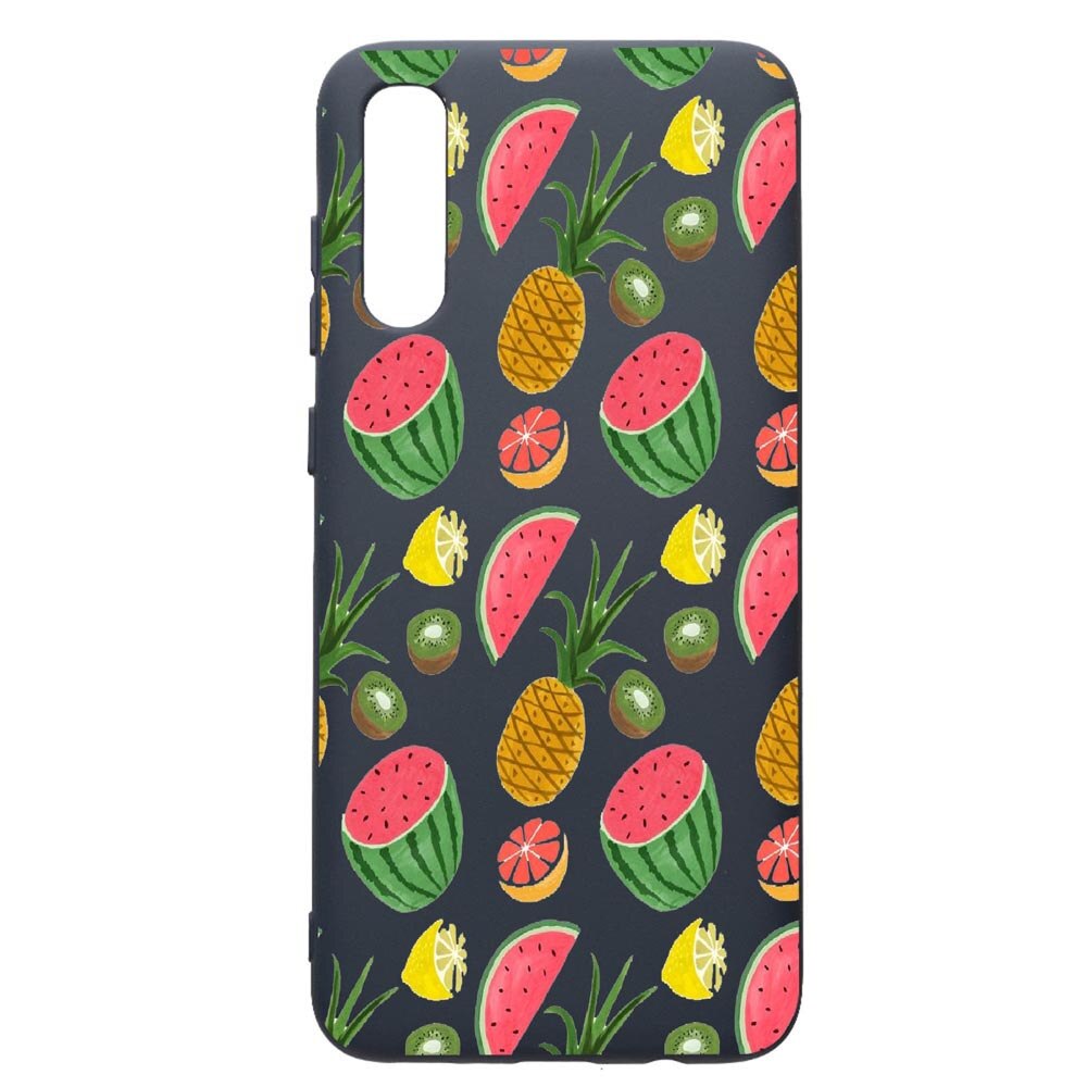 Husa Premium Silicon Compatibila Cu Samsung Galaxy A50, Ananas, cu interiorul din material textil, protectie camera, Alaskan Blue, PAB666