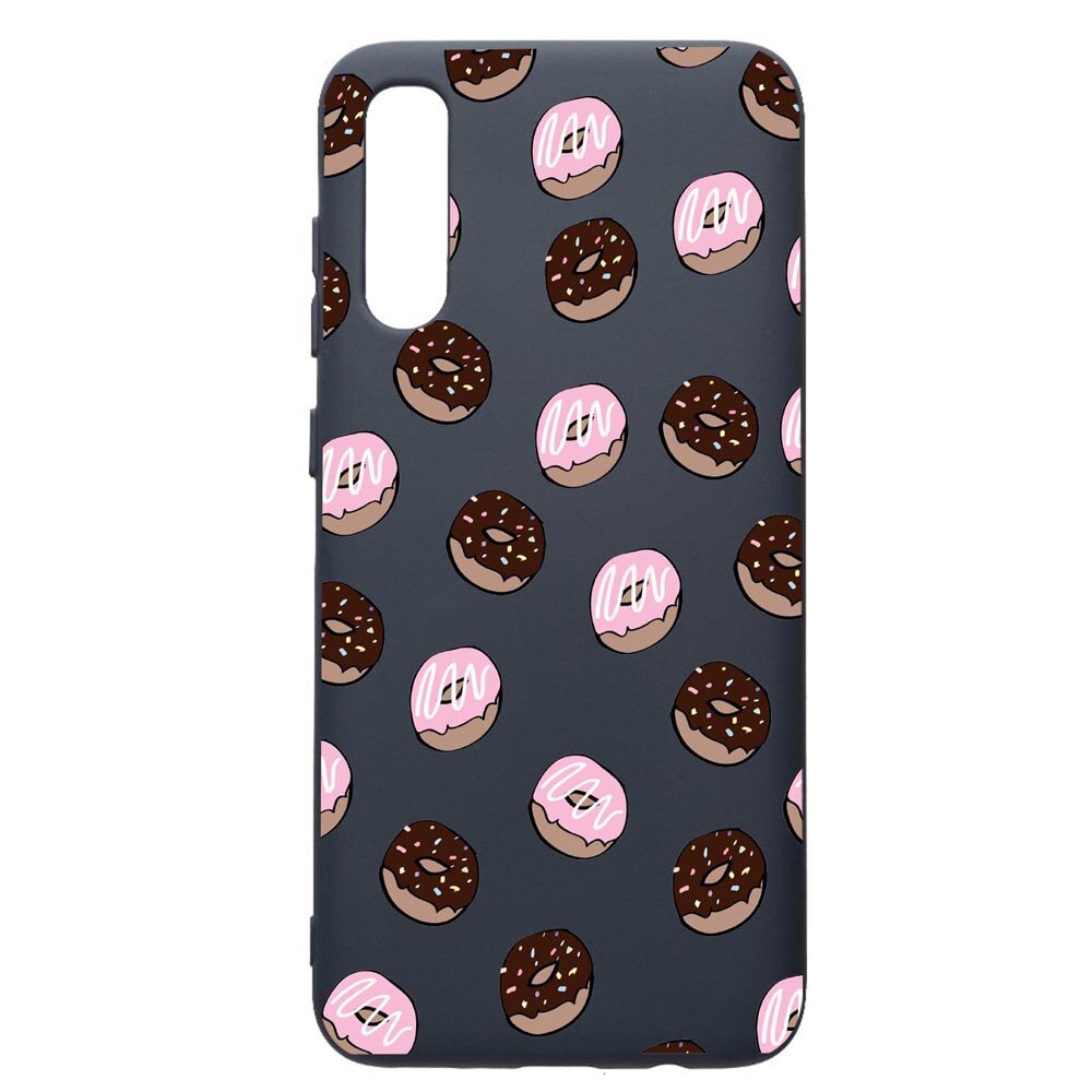 Husa Premium Silicon Compatibila Cu Samsung Galaxy A70, Donuts, cu interiorul din material textil, protectie camera, Alaskan Blue, PAB667