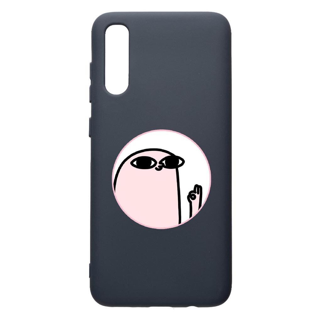 Husa Premium Silicon Compatibila Cu Samsung Galaxy A70, Meme, cu interiorul din material textil, protectie camera, Alaskan Blue, PAB658