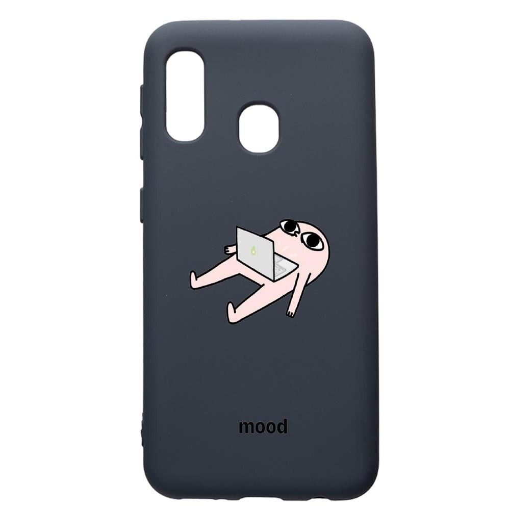 Husa Premium Silicon Compatibila Cu Samsung Galaxy A20E, Meme, cu interiorul din material textil, protectie camera, Alaskan Blue, PAB659
