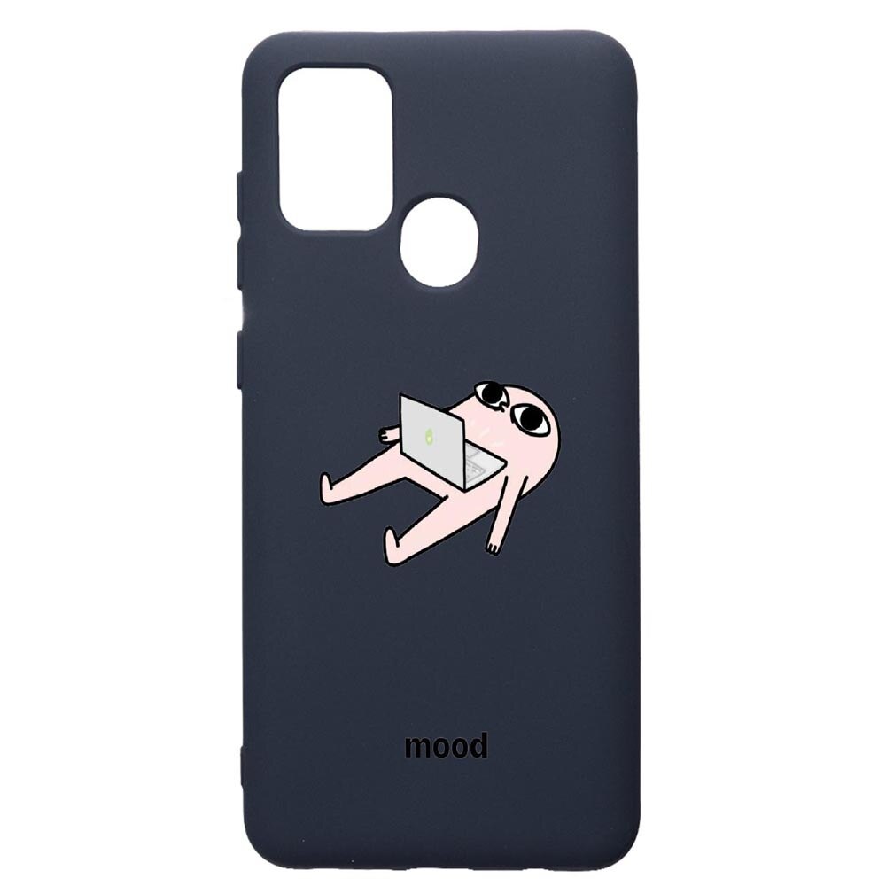Husa Premium Silicon Compatibila Cu Samsung Galaxy A21S, Meme, cu interiorul din material textil, protectie camera, Alaskan Blue, PAB659