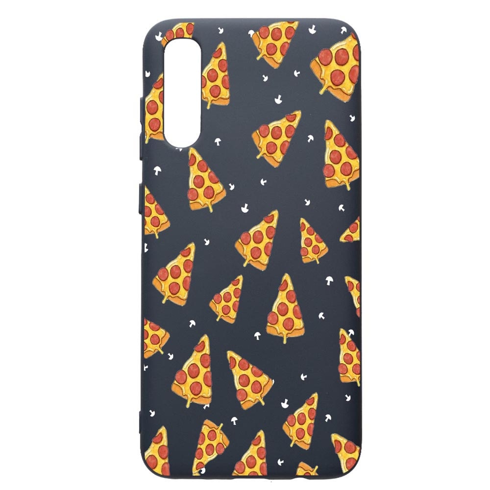 Husa Premium Silicon Compatibila Cu Samsung Galaxy A70, Pizza, cu interiorul din material textil, protectie camera, Alaskan Blue, PAB665