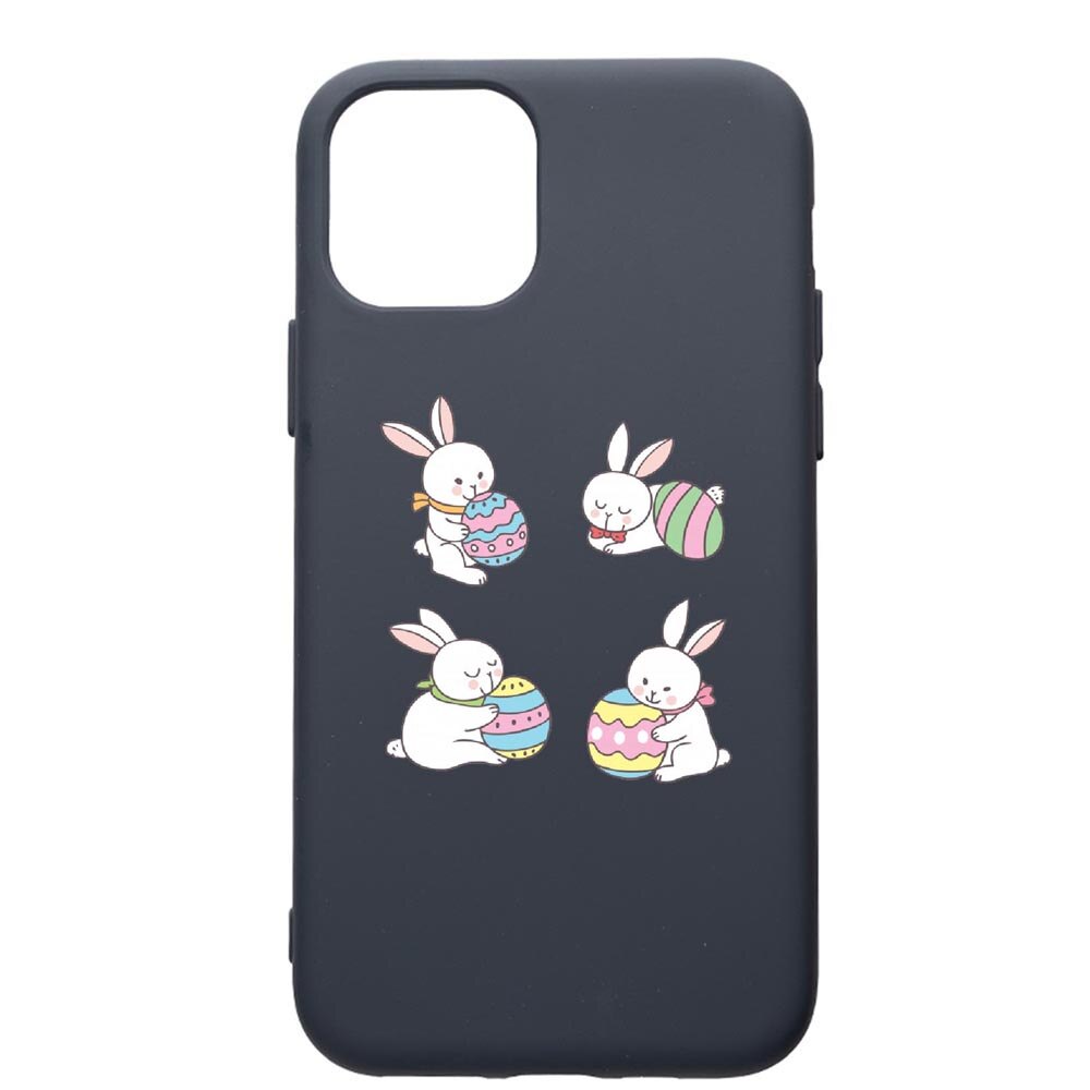 Husa Premium Silicon Compatibila Cu Apple IPhone 11 Pro Max, Rabbit Easter, cu interiorul din material textil, protectie camera, Alaskan Blue, PAB690