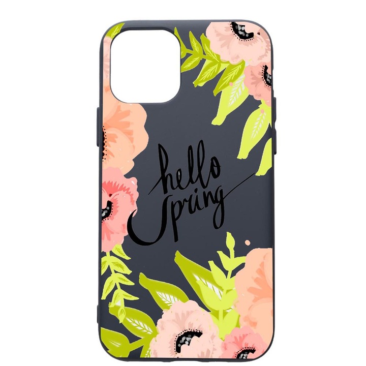 Husa Premium Silicon Compatibila Cu Apple IPhone 12 Mini, Hello Spring, cu interiorul din material textil, protectie camera, Alaskan Blue, PAB685