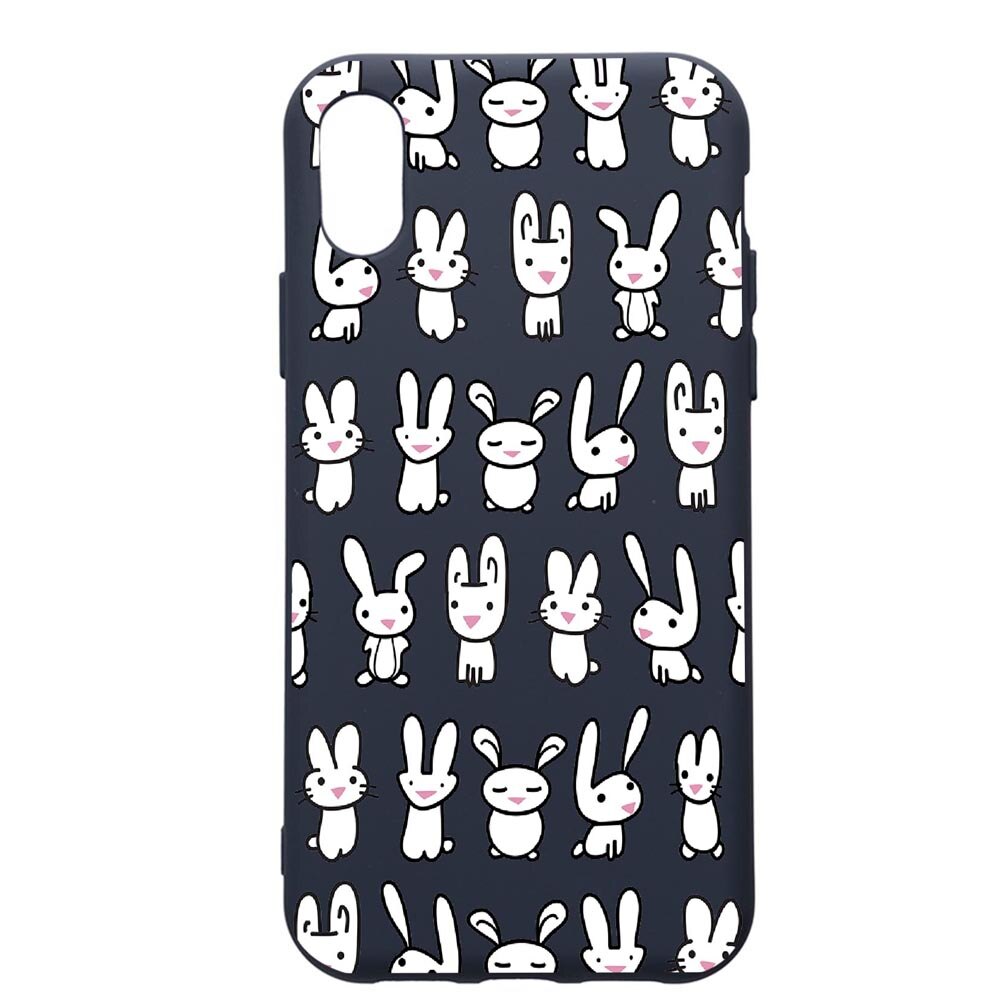 Husa Premium Silicon Compatibila Cu Apple IPhone XS Max, Rabbits, cu interiorul din material textil, protectie camera, Alaskan Blue, PAB691