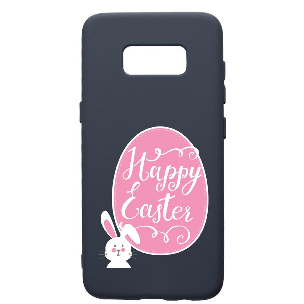 Husa Premium Silicon Compatibila Cu Samsung Galaxy S8, Happy Easter, cu interiorul din material textil, protectie camera, Alaskan Blue, PAB689