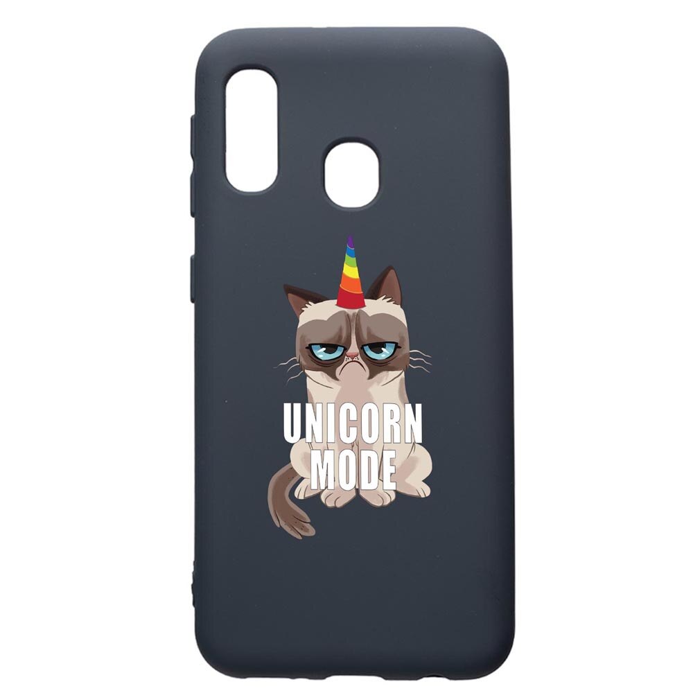 Husa Premium Silicon Compatibila Cu Samsung Galaxy A20E, Meme - Gumpy Unicorn Mode, cu interiorul din material textil, protectie camera, Alaskan Blue, PAB654