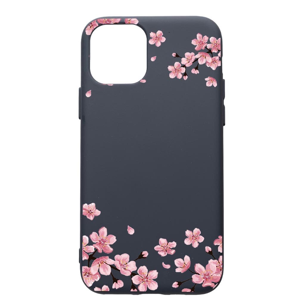 Husa Premium Silicon Compatibila Cu Apple IPhone 12 Mini, Flowers - Pastel colors, cu interiorul din material textil, protectie camera, Alaskan Blue, PAB694