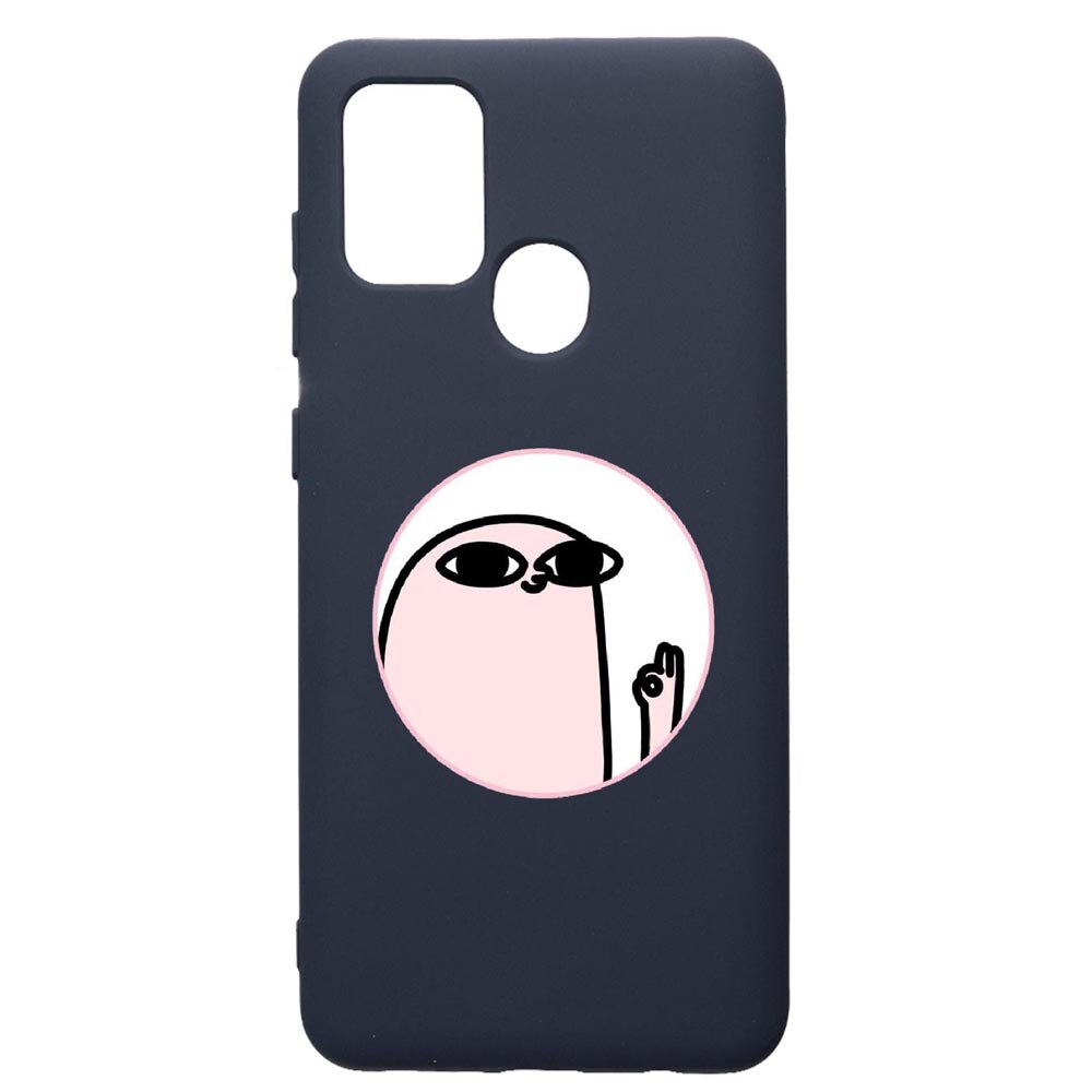 Husa Premium Silicon Compatibila Cu Samsung Galaxy A21S, Meme, cu interiorul din material textil, protectie camera, Alaskan Blue, PAB658