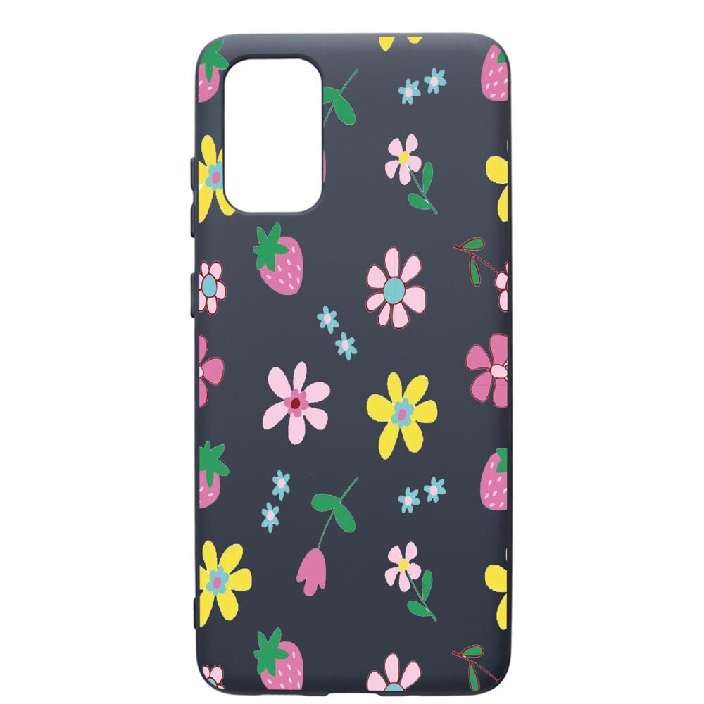 Husa Premium Silicon Compatibila Cu Samsung Galaxy S20 Plus, Flowers, cu interiorul din material textil, protectie camera, Alaskan Blue, PAB687