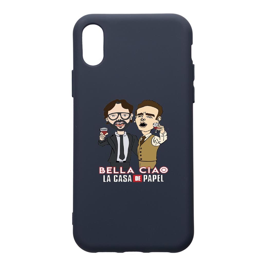 Husa Premium Silicon Compatibila Cu Apple IPhone XR, La Casa De Papel - Berlin - Profesor, cu interiorul din material textil, protectie camera, Alaskan Blue, PAB711