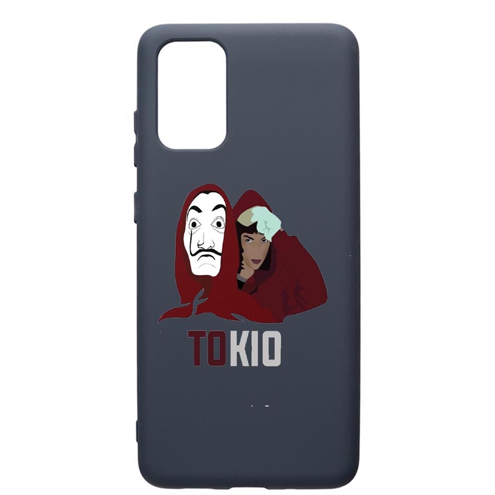 Husa Premium Silicon Compatibila Cu Samsung Galaxy S20 Plus, La Casa De Papel - Tokyo, cu interiorul din material textil, protectie camera, Alaskan Blue, PAB710