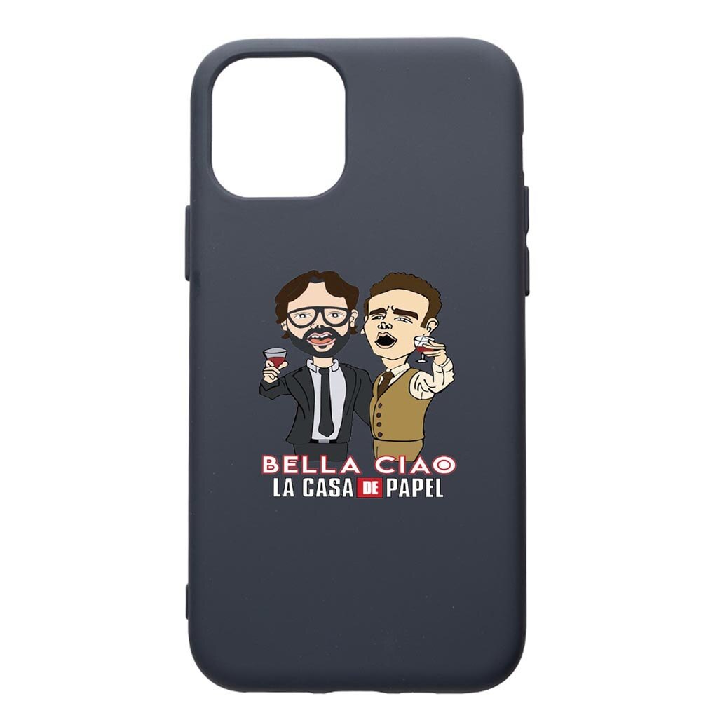 Husa Premium Silicon Compatibila Cu Apple IPhone 11, La Casa De Papel - Berlin - Profesor, cu interiorul din material textil, protectie camera, Alaskan Blue, PAB711