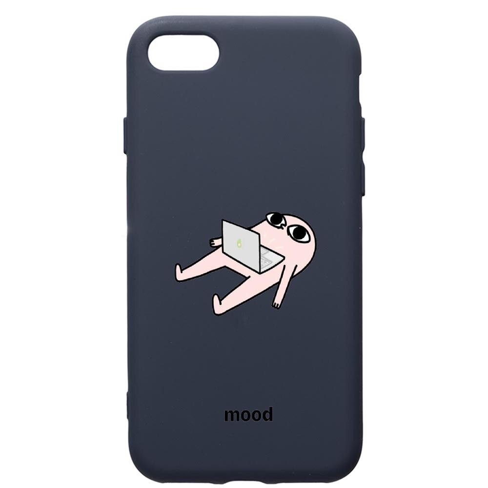 Husa Premium Silicon Compatibila Cu Apple IPhone SE 2 / iPhone 8 / iPhone 7, Meme, cu interiorul din material textil, protectie camera, Alaskan Blue, PAB659