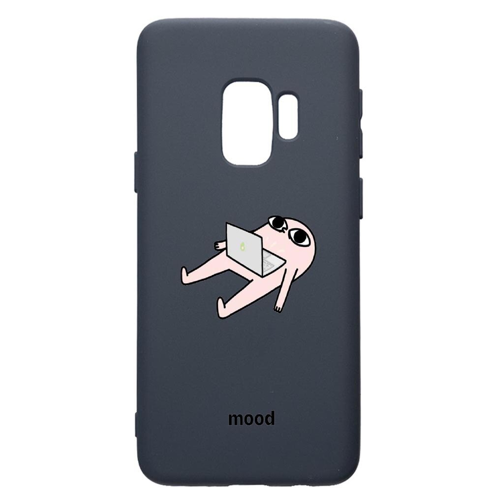 Husa Premium Silicon Compatibila Cu Samsung Galaxy S9, Meme, cu interiorul din material textil, protectie camera, Alaskan Blue, PAB659