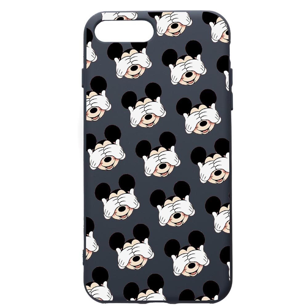 Husa Premium Silicon Compatibila Cu Apple iPhone 8 Plus / iPhone 7 Plus, Mini Mouse, cu interiorul din material textil, protectie camera, Alaskan Blue, PAB603